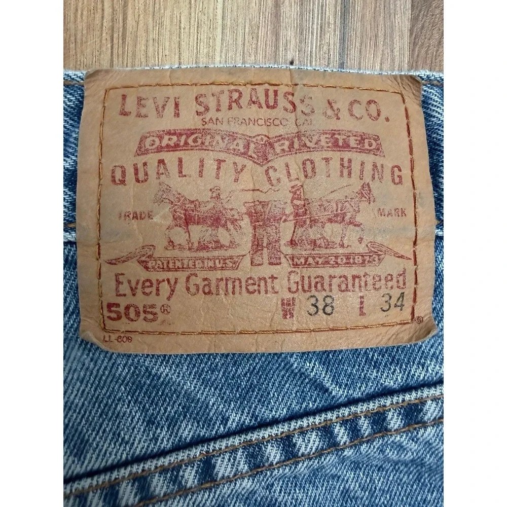 Levi's 505 Regular Fit‎ Straight Leg Jeans Medium Wash Men's 38x34